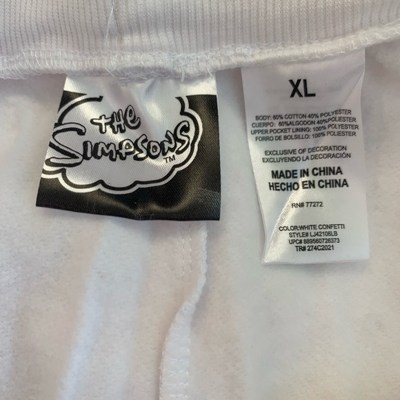 NEW SIMPSONS SWEATPANTS IN CONFETTI SPECKLED BACKGROUND SIZE XL - Picture 3 of 11